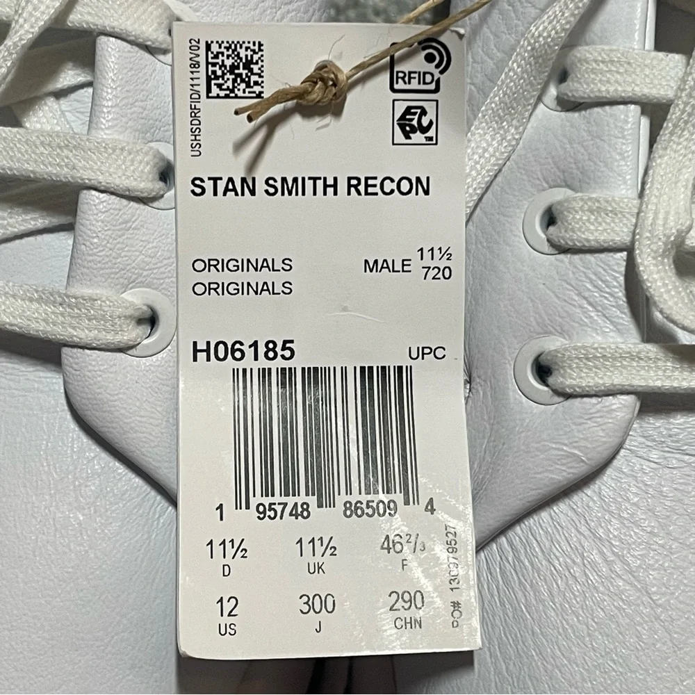 NWT Adidas Originals Stan Smith Recon Cloud White/Core Black H06185 - Mens US 12